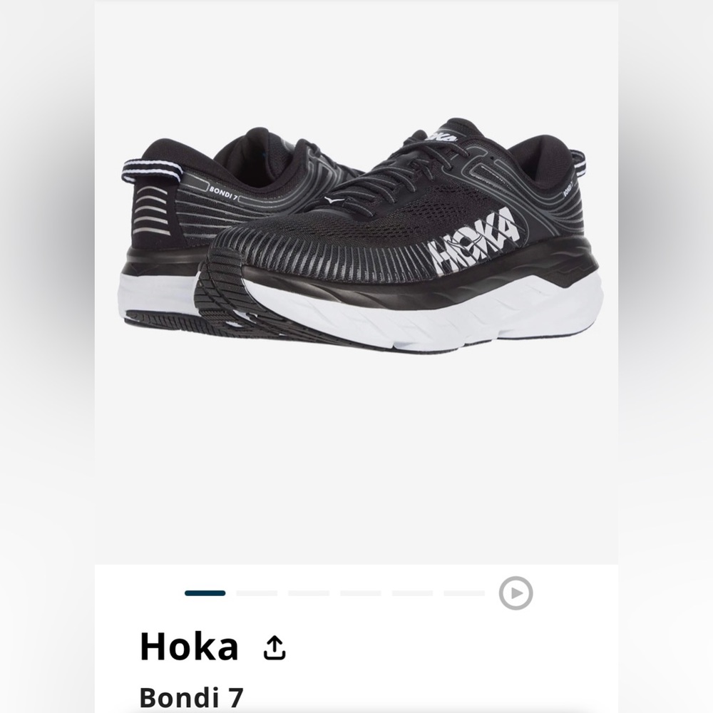 Hoka Women's Bondi 7 Black/White / 6.5